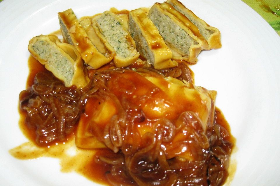 Überbackene Maultaschen