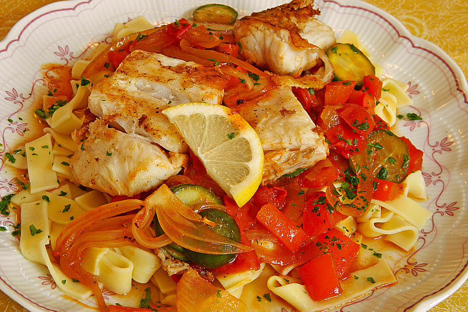 Gemüse-Fisch-Pfanne