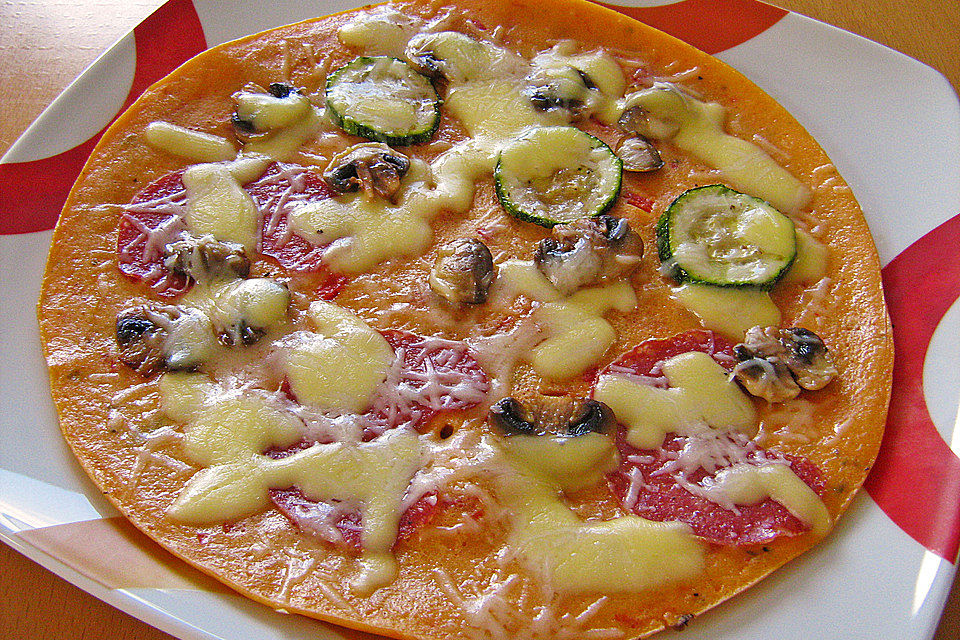 Pizza - Pfannkuchen mit Ajvar