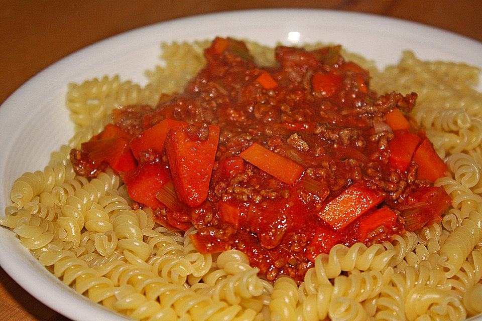 Spaghetti mit Kürbis - Hacksoße