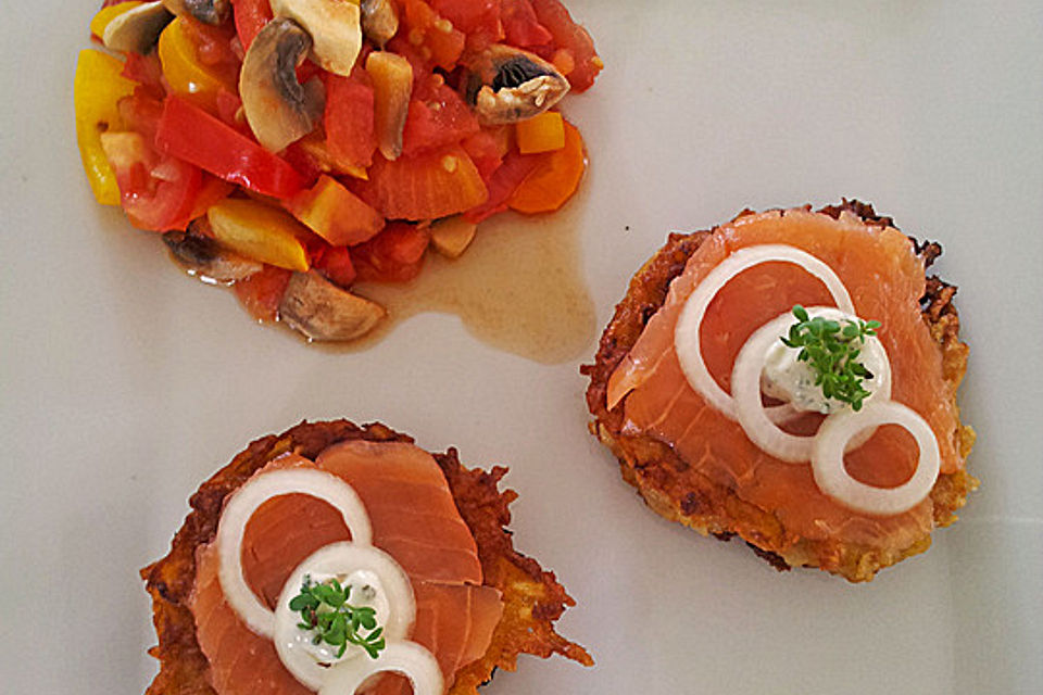 Riefkoken mit geräuchertem Lachs