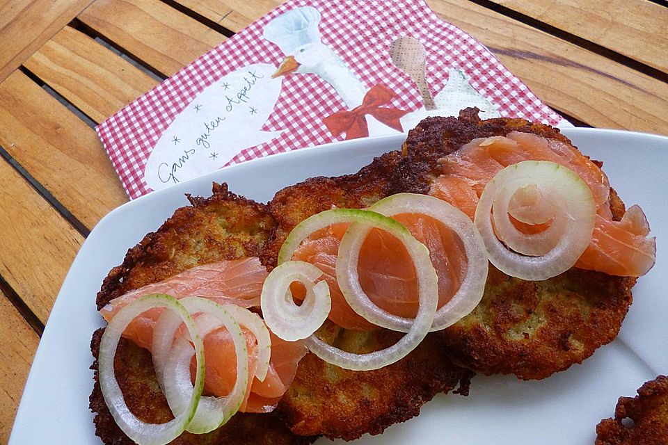 Riefkoken mit geräuchertem Lachs