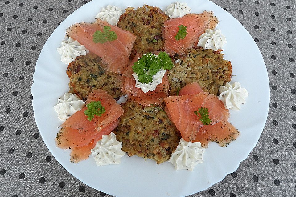 Riefkoken mit geräuchertem Lachs