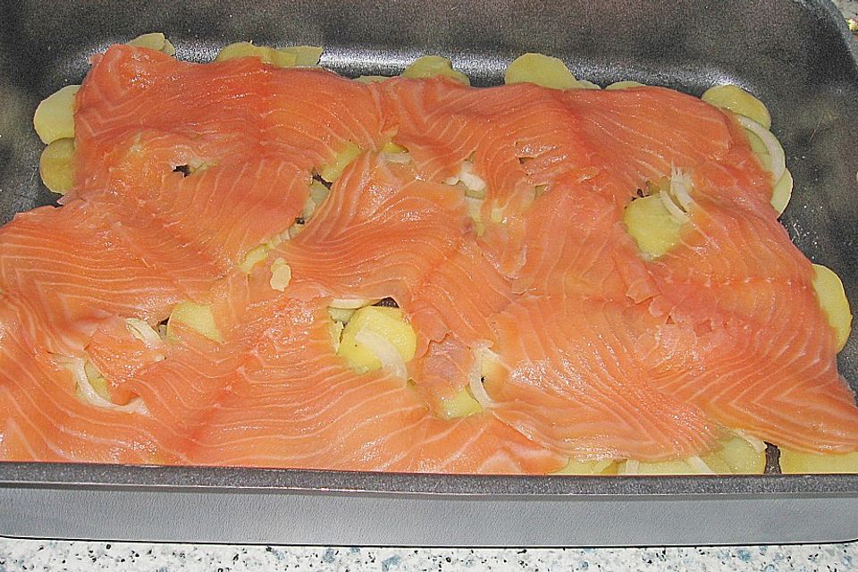 Lachs - Kartoffelauflauf