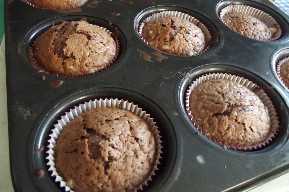 Schokoladenmuffins mit flüssigem Kern