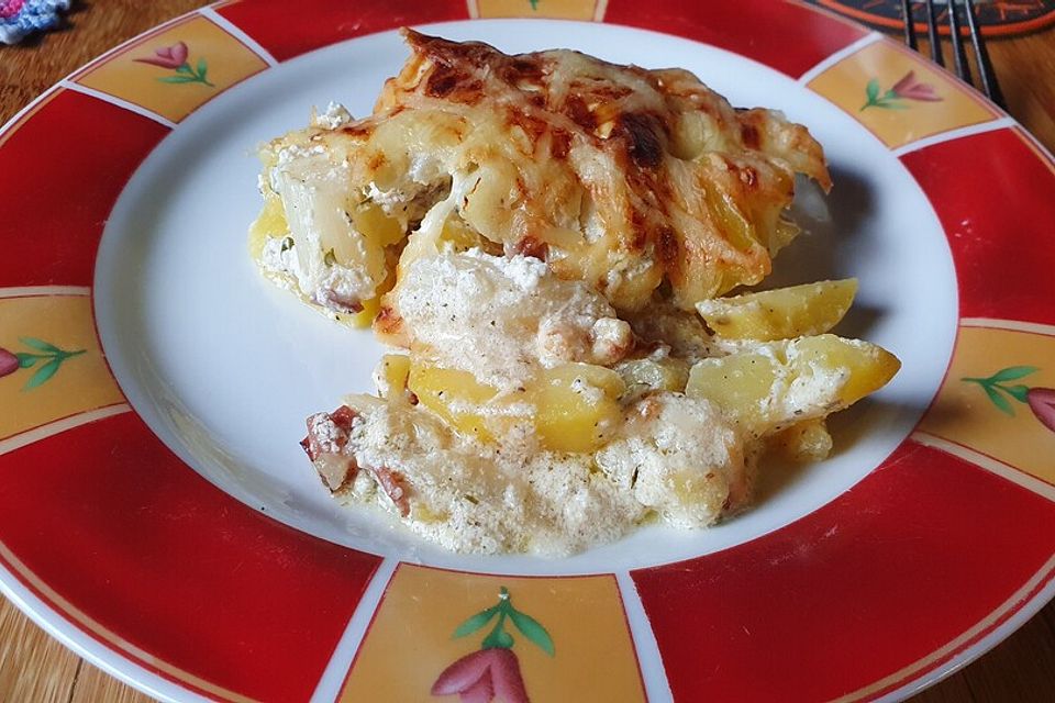 Kartoffelauflauf mit Spargel