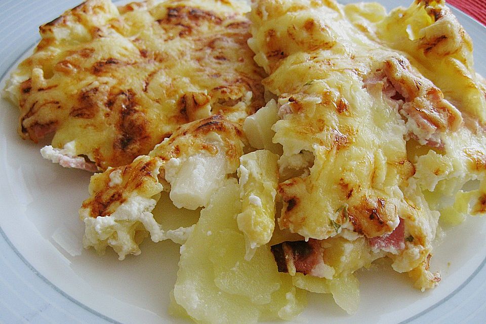 Kartoffelauflauf mit Spargel