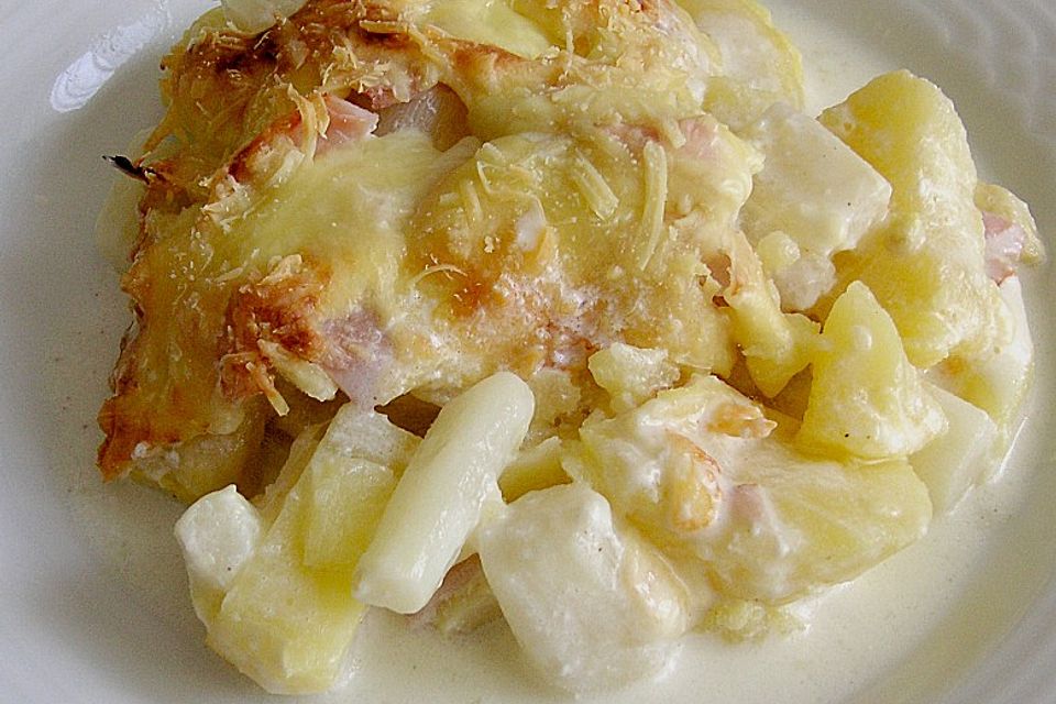 Kartoffelauflauf mit Spargel