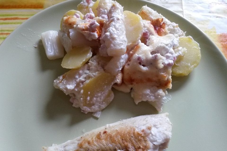 Kartoffelauflauf mit Spargel