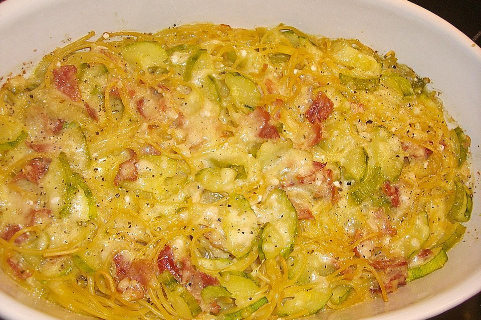 Spaghetti - Zucchini - Auflauf