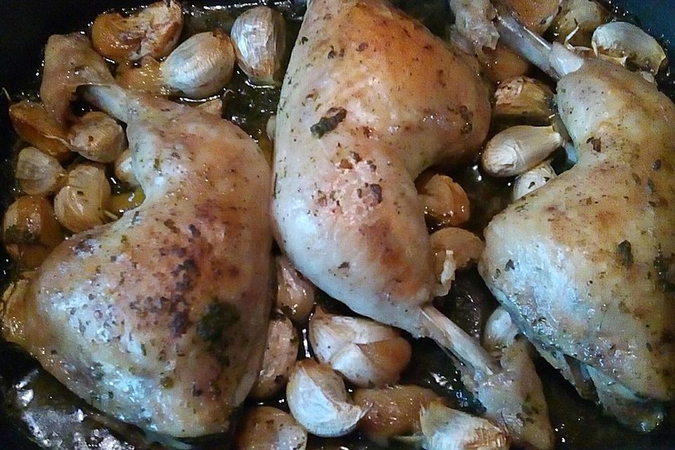 Hähnchen mit 40 Knoblauchzehen