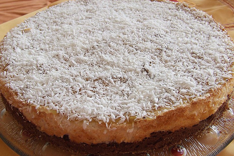 Kakaokuchen mit Kokosbelag