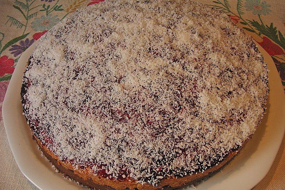 Kakaokuchen mit Kokosbelag