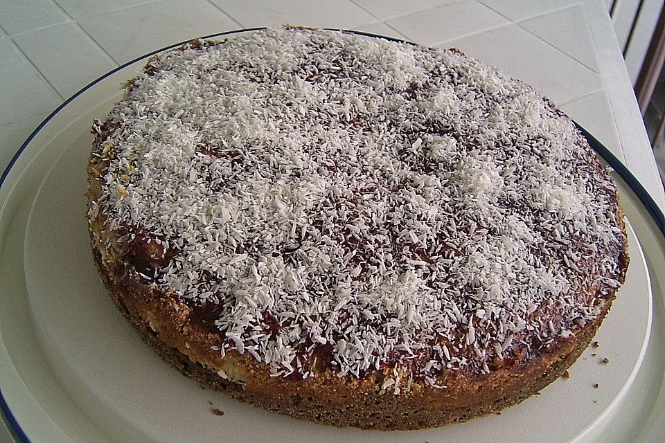 Kakaokuchen mit Kokosbelag