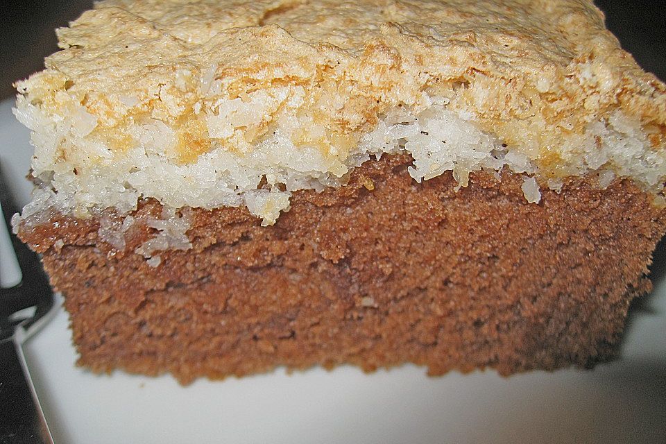 Kakaokuchen mit Kokosbelag