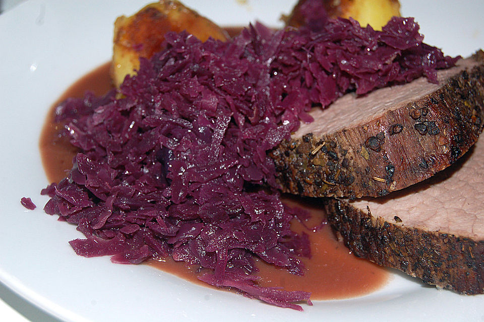 Karamellisierter Apfelrotkohl