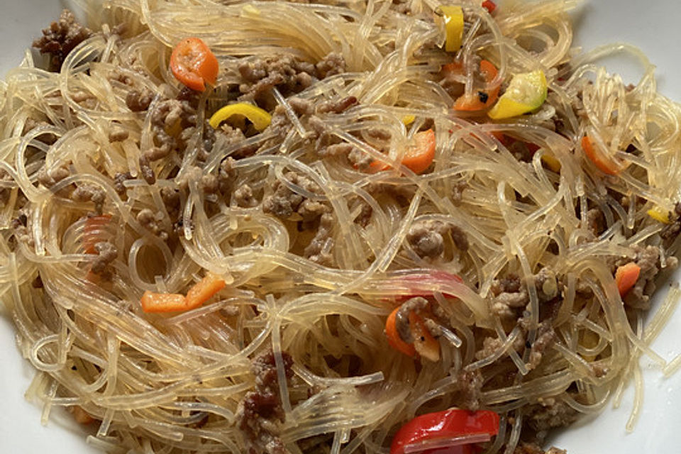 Glasnudel - Hackfleisch - Salat