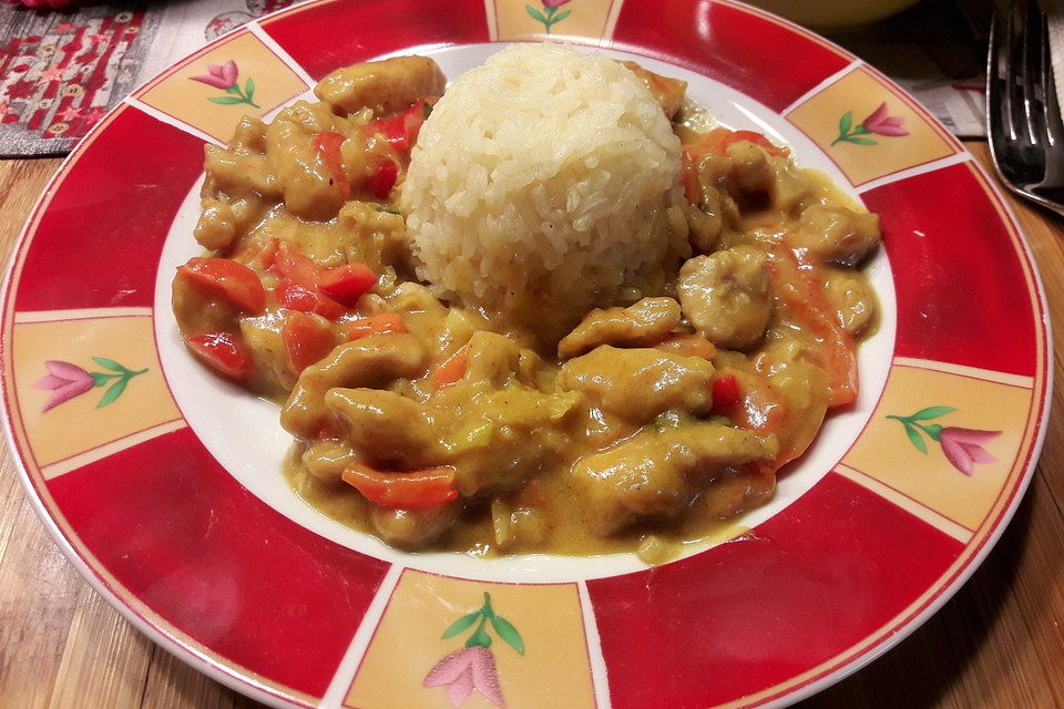 Farbenfrohes Putencurry