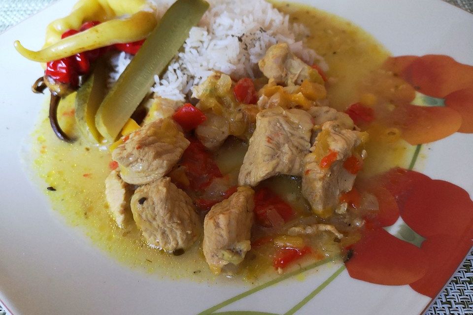 Farbenfrohes Putencurry