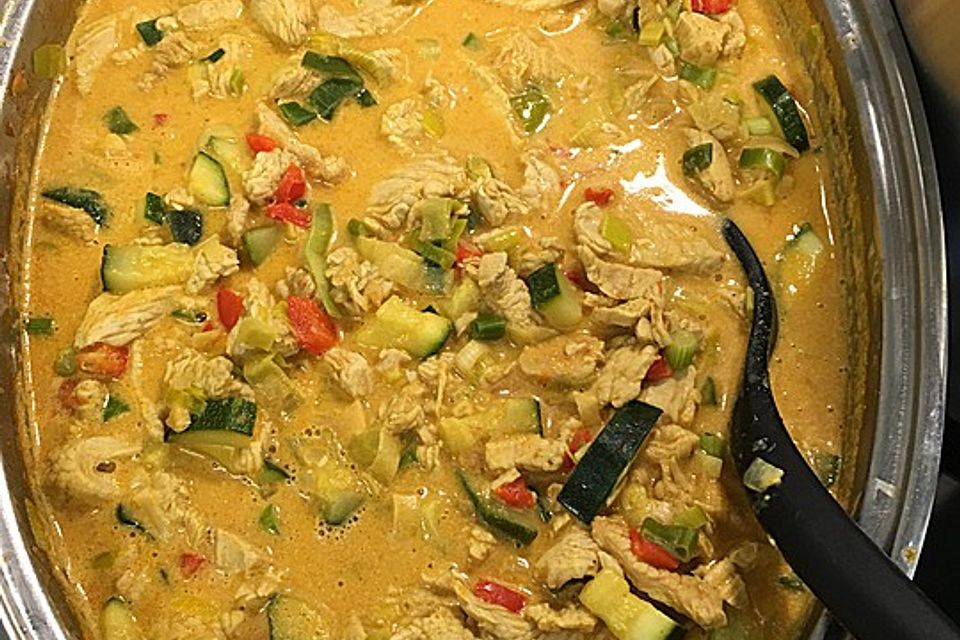 Farbenfrohes Putencurry