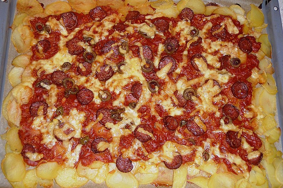 Schnelle Kartoffelpizza