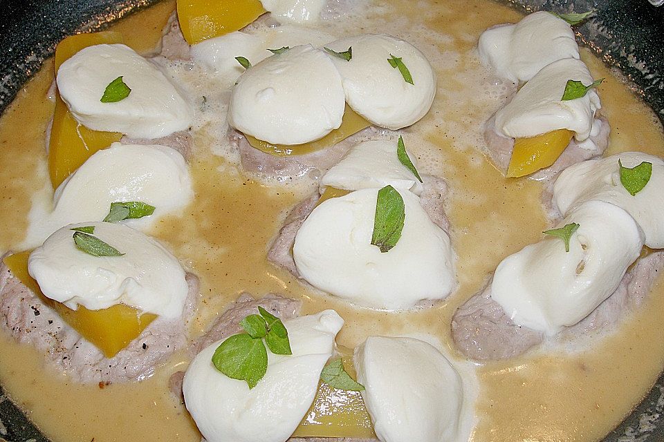 Minutensteaks mit Mango und  Käse