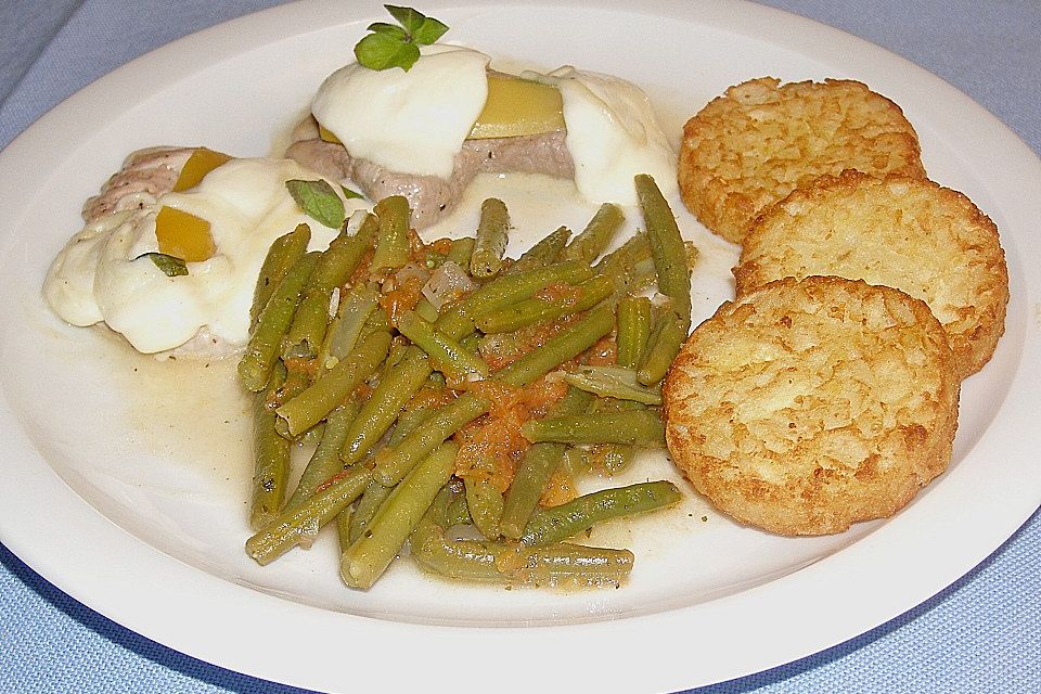 Minutensteaks mit Mango und  Käse