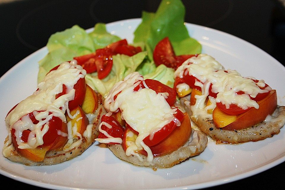 Minutensteaks mit Mango und  Käse