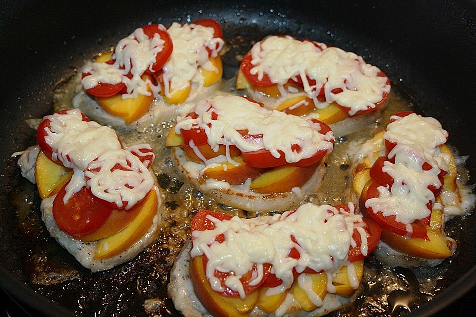 Minutensteaks mit Mango und  Käse