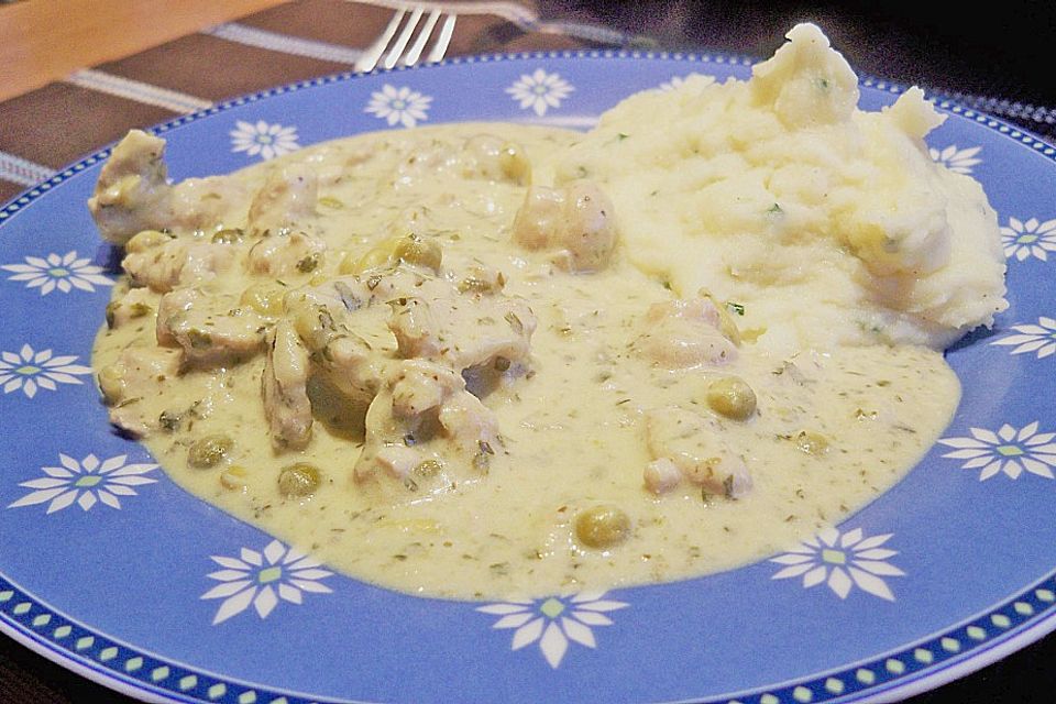 Geschnetzeltes mit Frischkäse