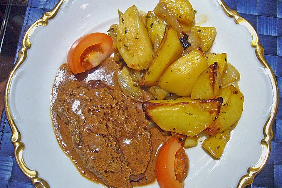 Straußensteaks mit Ofenkartoffeln