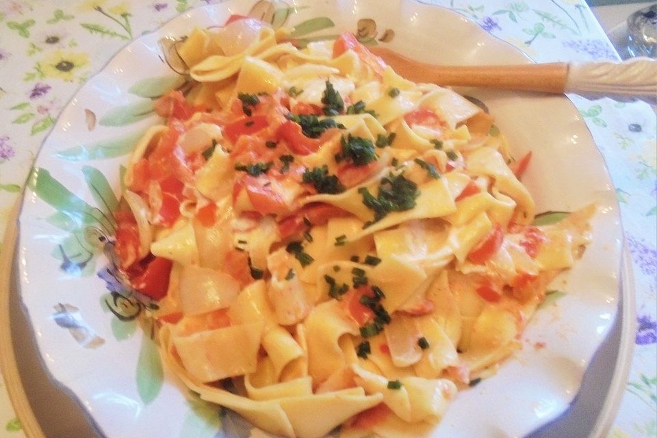 Pasta mit Frischkäse