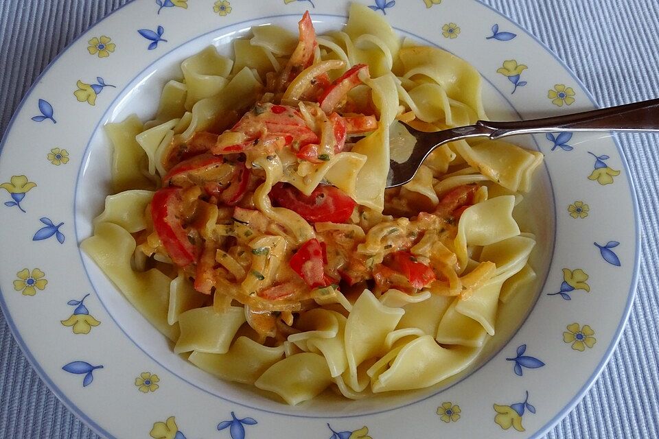 Pasta mit Frischkäse