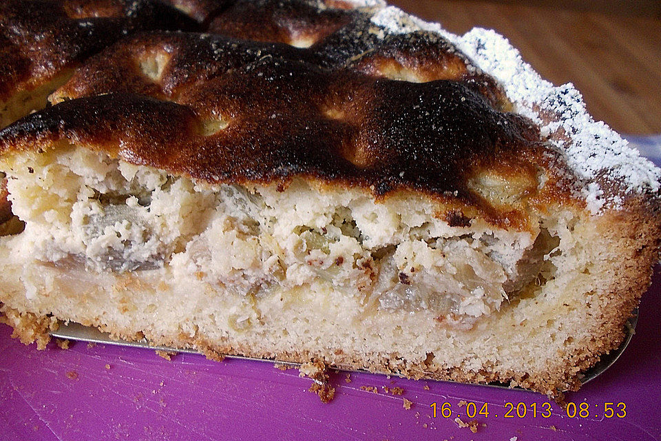 Rhabarberkuchen mit Kokosflocken