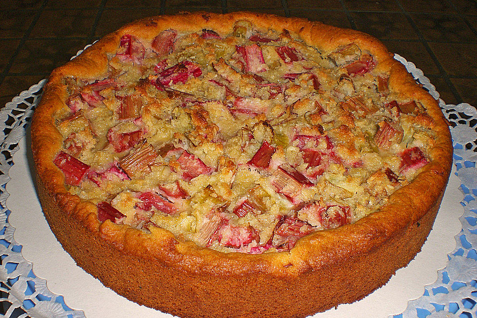 Rhabarberkuchen mit Kokosflocken