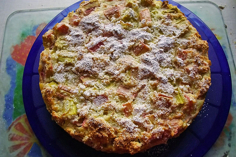 Rhabarberkuchen mit Kokosflocken