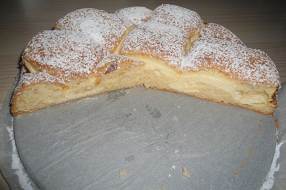 Ölkuchen mit Topfengitter