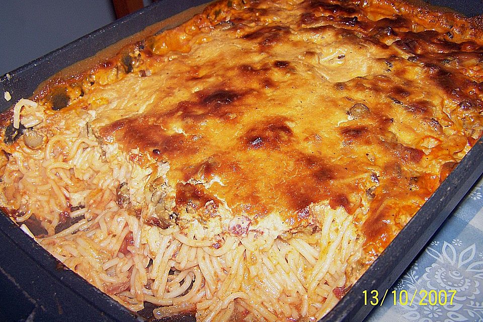 Würziger Spaghettiauflauf