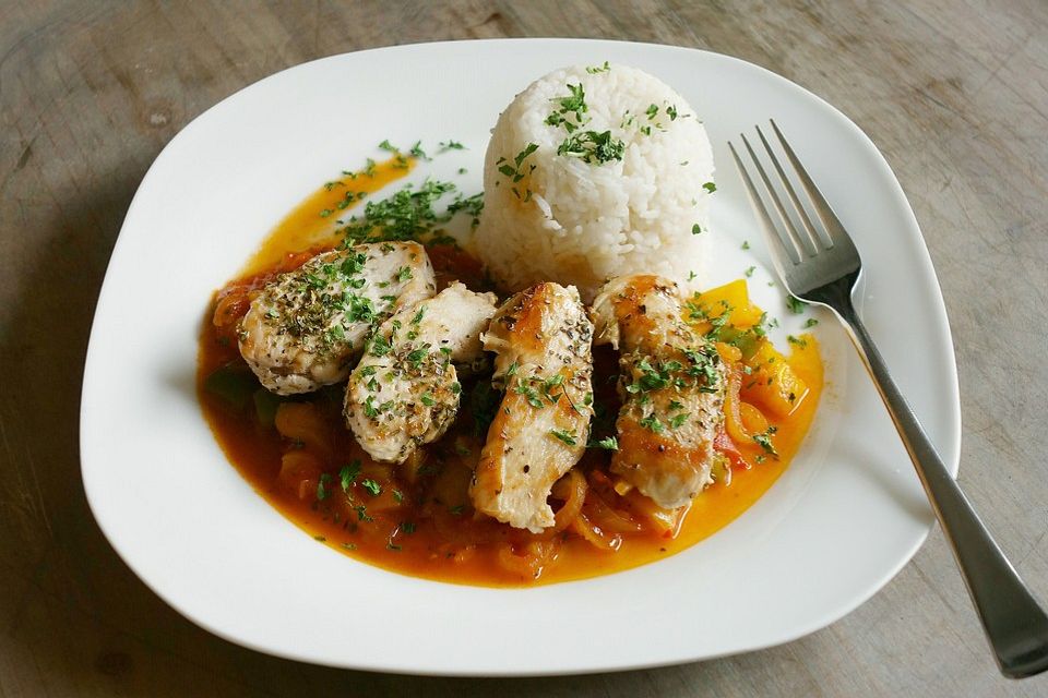 Hähnchenbrustfilet mit Paprika