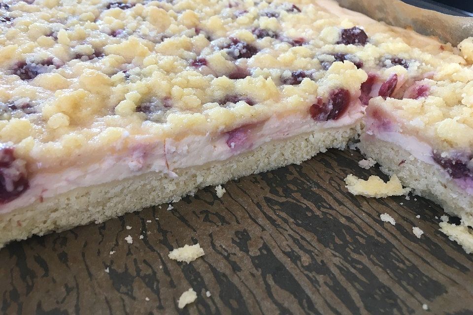 Käse - Kirschkuchen vom Blech