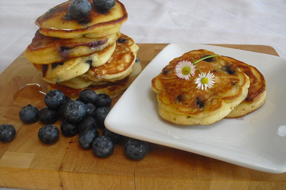 Pancakes mit Blueberries