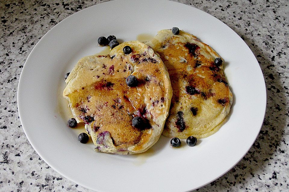 Pancakes mit Blueberries