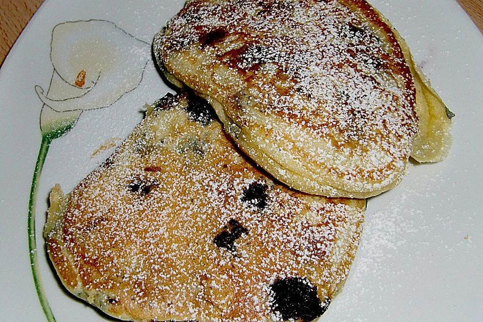 Pancakes mit Blueberries