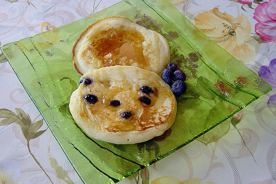 Pancakes mit Blueberries