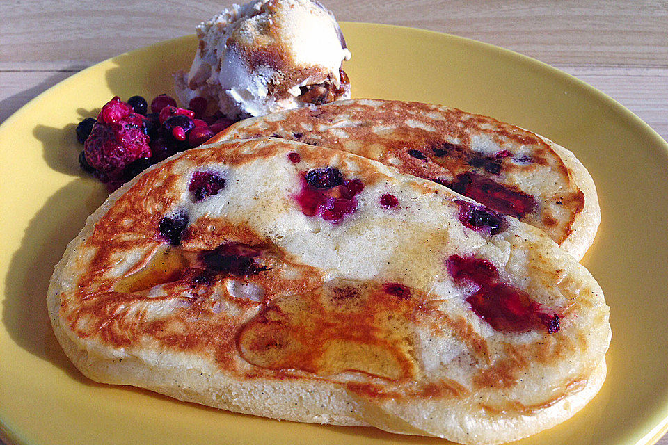 Pancakes mit Blueberries