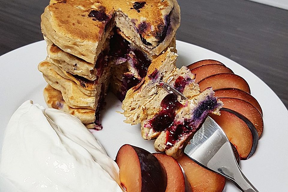 Pancakes mit Blueberries