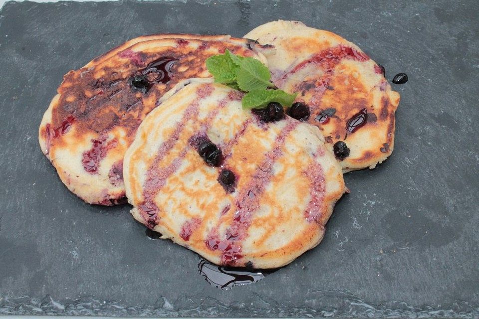 Pancakes mit Blueberries