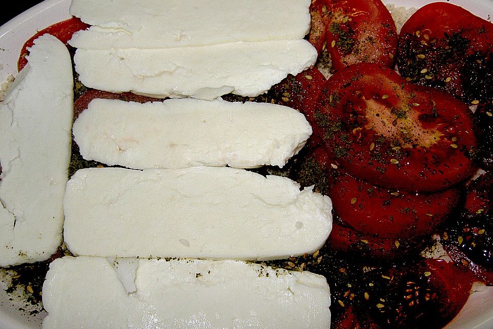 Halloumi - Hirse - Tomaten - Auflauf