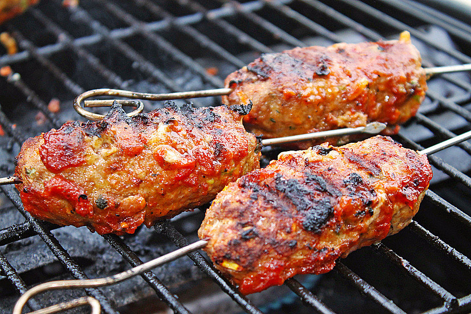 Hackspieße mit Barbecuesauce