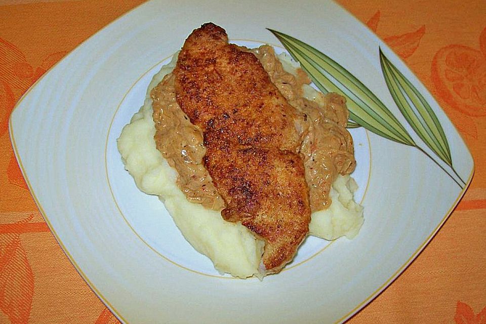 Scharfe Zwiebelschnitzel